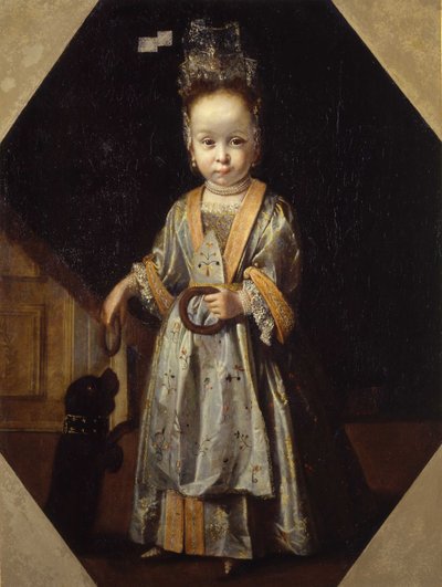 Portrait of Little Girl with Puppy by Pierfrancesco Cittadini