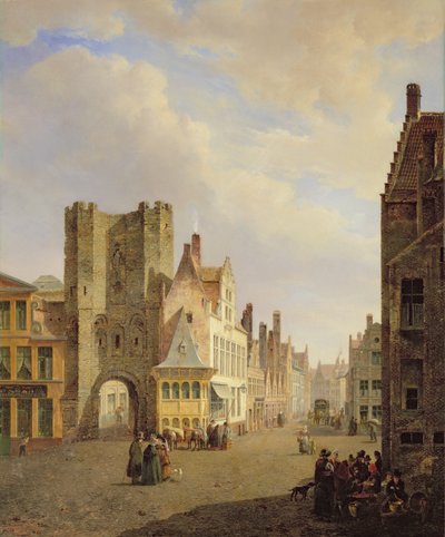 Street Scene by Pierre François De Noter