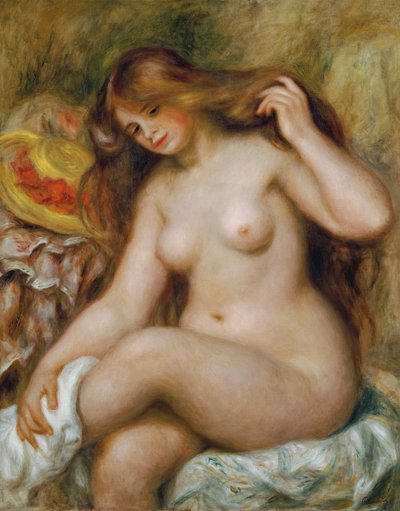 Bather with Blonde, Loose Hair by Pierre Auguste Renoir