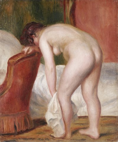 Female Nude Drying Herself by Pierre Auguste Renoir