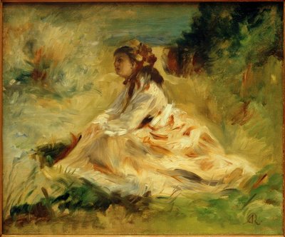 Woman on a Meadow (Lise Tréhot) by Pierre Auguste Renoir