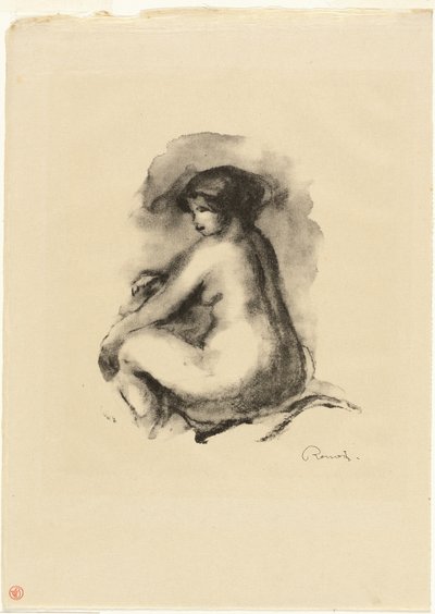 Study of Seated Nude Woman by Pierre Auguste Renoir