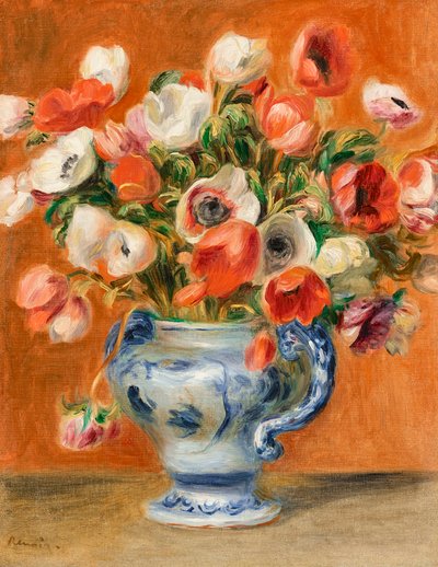Vase of anemones by Pierre Auguste Renoir