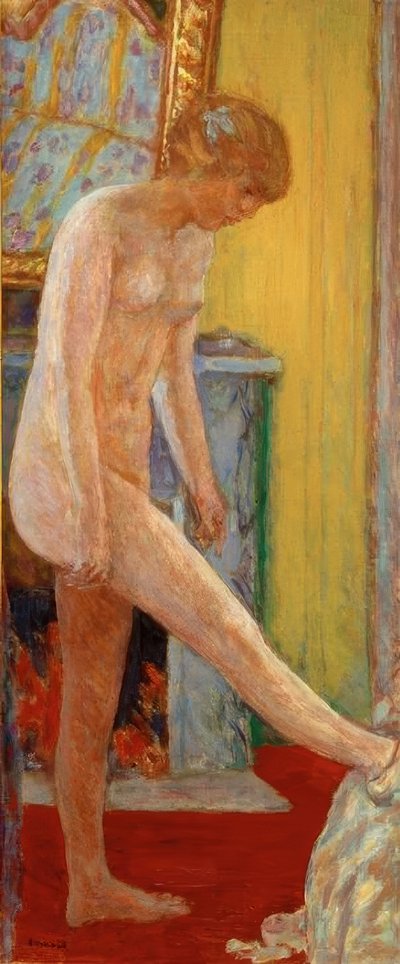 Young Girl Nude in Front of the Fireplace by Pierre Bonnard