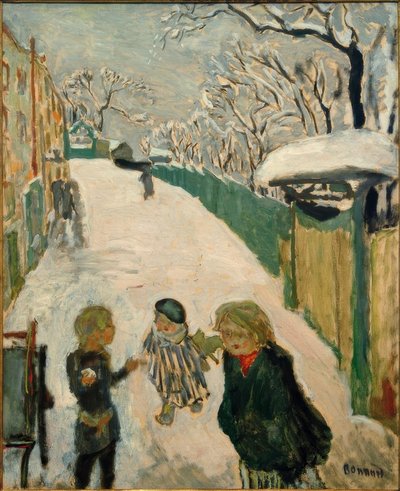 Children Playing in the Snow / The Street by Pierre Bonnard