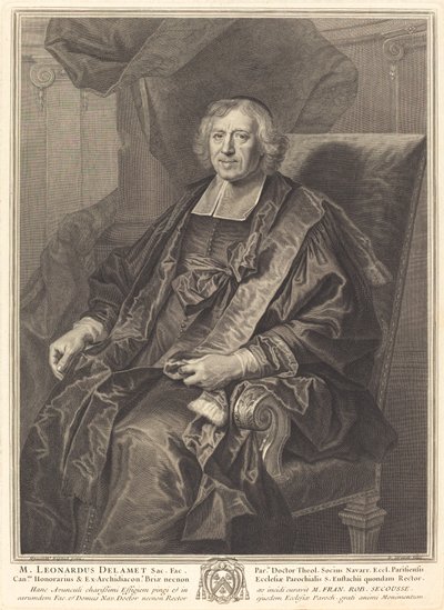 Leonard de Lamet by Pierre Drevet after Hyacinthe Rigaud