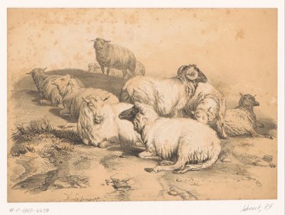 Flock of Sheep by Pierre Frédéric Lehnert