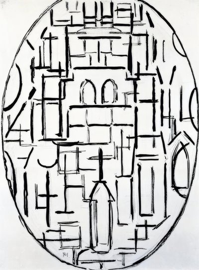 Piet Mondrian (1872–1944), Church at Domburg, 1914 by Piet Mondrian