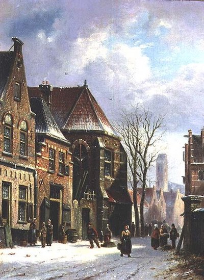 A Dutch Street Scene by Pieter Gerard Vertin