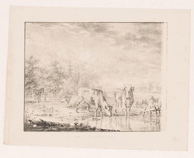 Cows by the Water by Pieter de Goeje (attributed to)