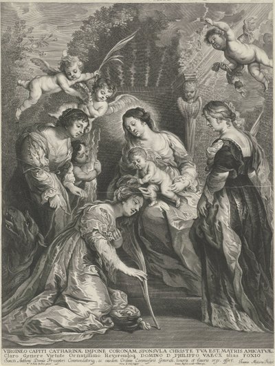 Christ Child Crowns St. Catherine by Pieter de Jode (II)