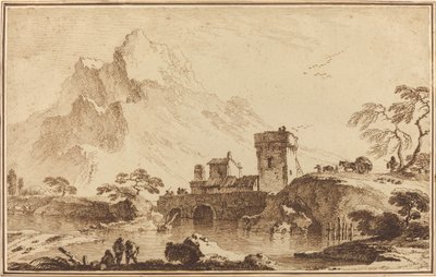 Fortified Bridge against Distant Mountains by Pietro Giacomo Palmieri