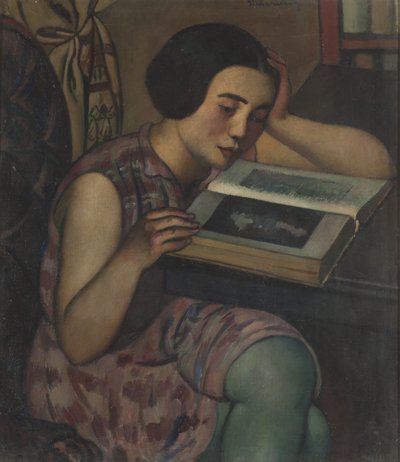 Young Girl Reading by Pietro Marussig