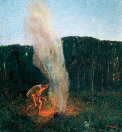 Column of smoke by Plinio Nomellini