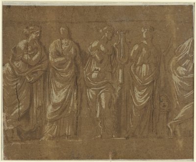 Row of Muses by Polidoro da Caravaggio (possibly)