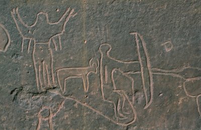 Human Figures and Animals by Prehistoric