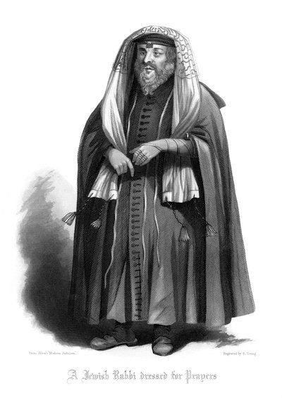 A Jewish Rabbi Dressed for Prayers by R. Young