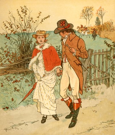 Two Young Lovers in a Lane by Randolph Caldecott