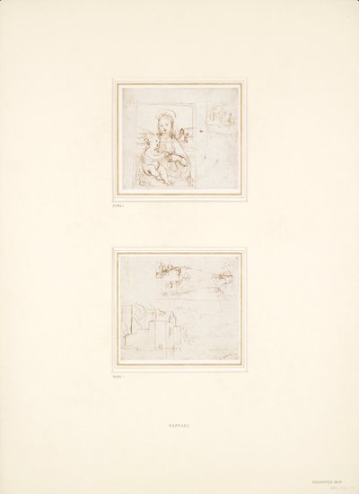 Two Separate Sketches of Landscapes by Raphael