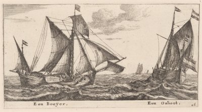 A Boeier and a Galliot by Reinier Nooms, called Zeeman