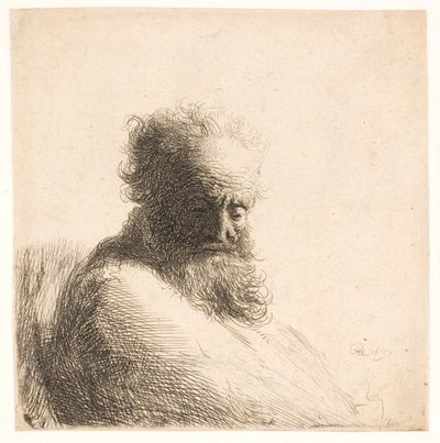 Old Bearded Man. Bust by Rembrandt van Rijn