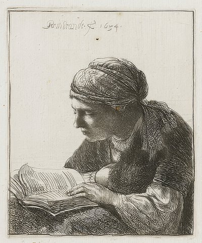 Reading Woman by Rembrandt van Rijn
