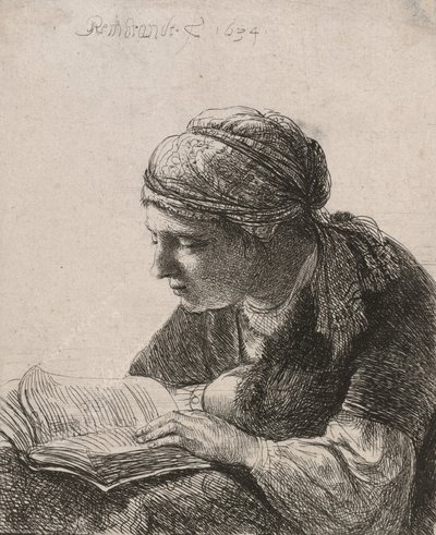 Woman Reading, 1634 by Rembrandt van Rijn