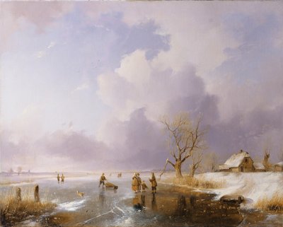 Landscape with Frozen Canal, 1842 by Remigius Adrianus Haanen