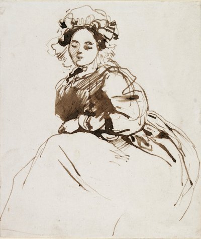 Study of a Seated Woman, c. 1820s by Richard Parkes Bonington