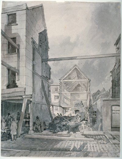 Chick Lane, City of London, 1825 by Robert Blemmell Schnebbelie