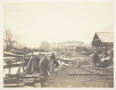 Landing Place, Railway Stores, Balaklava by Roger Fenton