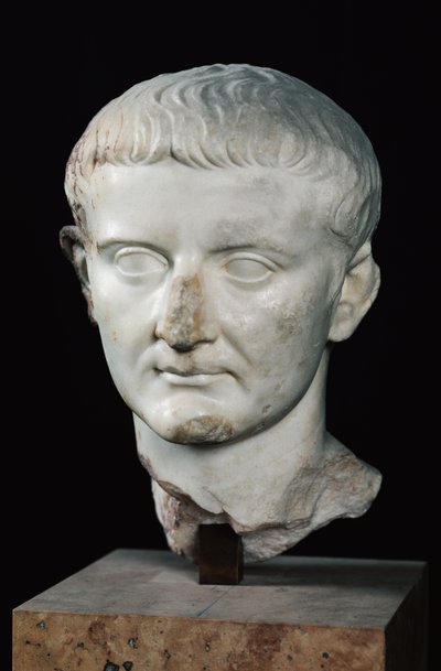 Head of Tiberius (c.42 BC-37 AD) by Roman