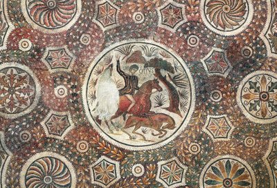 Mosaic with hunting scene, 4th century AD by Roman