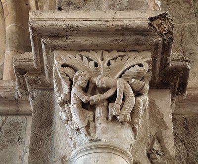 The death of Cain (carved capital) by Romanesque