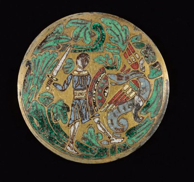 Warrior Fighting a Dragon, circa 1170-1180 by Romanesque