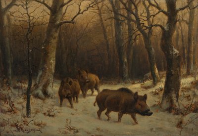 Wild Boars in the Snow by Rosa Bonheur