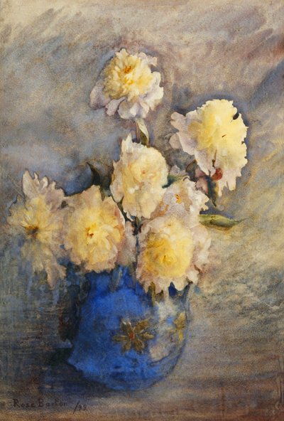 Peonies in a Blue Vase by Rose Maynard Barton