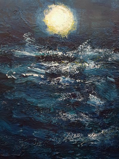 Full Moon Over the Sea by Rucksi