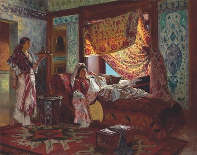 Taking Tea in the Harem by Rudolf Ernst