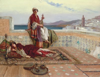 On the Terrace, Tangiers by Rudolphe Ernst