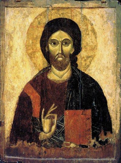 Christ Pantocrator by Russian icon.