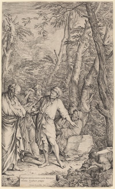 Diogenes Casting away his Bowl by Salvator Rosa
