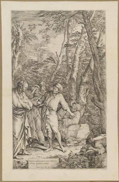 Diogenes Casting Away His Bowl by Salvator Rosa