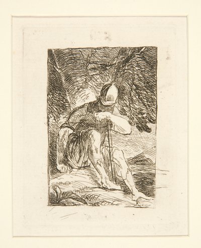 Seated Soldier by Salvator Rosa