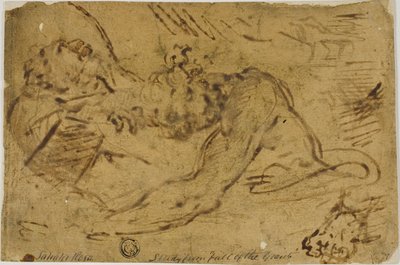 Two Grappling Figures by Salvator Rosa