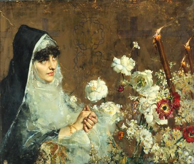 A Nun in Prayer by Salvatore Postiglione
