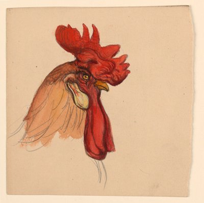 Head of a Rooster by Samuel Colman