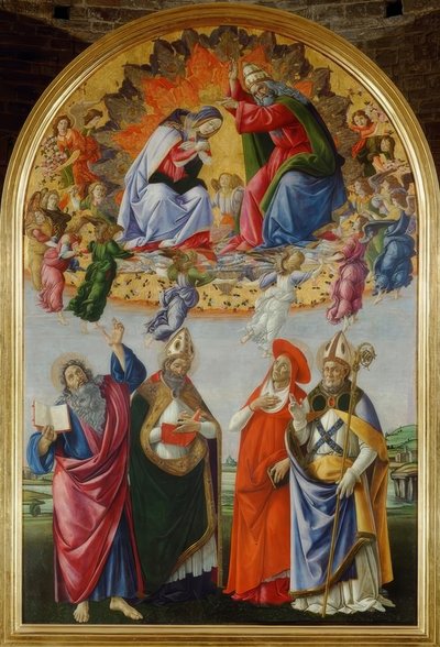 Coronation of Mary with Four Saints by Sandro Botticelli