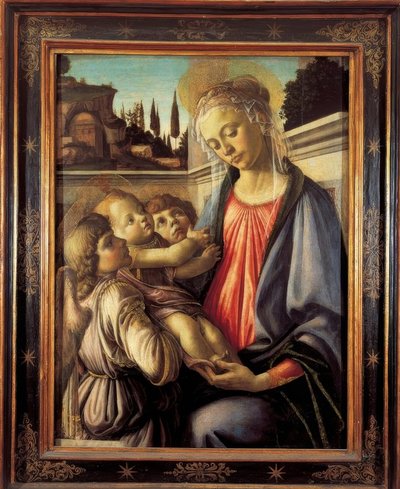 Mary with Child and Two Angels by Sandro Botticelli