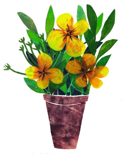 Yellow plant pot by Sarah Thompson Engels